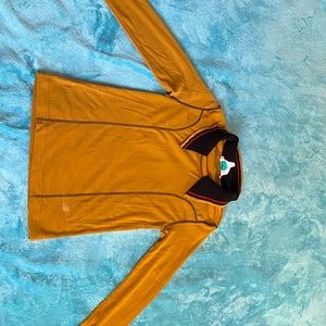 Womens Collar Top Yellow Size Large